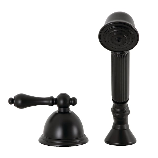 Kingston Brass KSK3350ALTR Deck Mount Hand Shower with Diverter for Roman Tub Faucet, Matte Black KSK3350ALTR - main